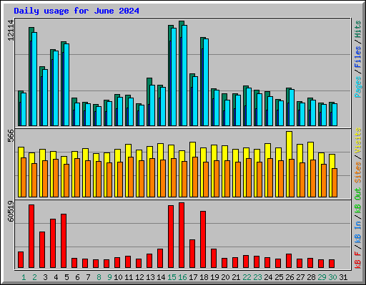 Daily usage for June 2024