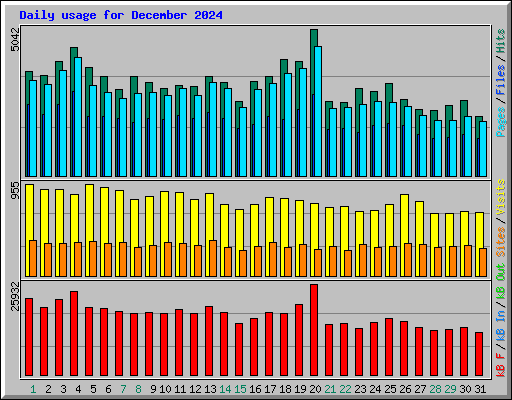 Daily usage for December 2024